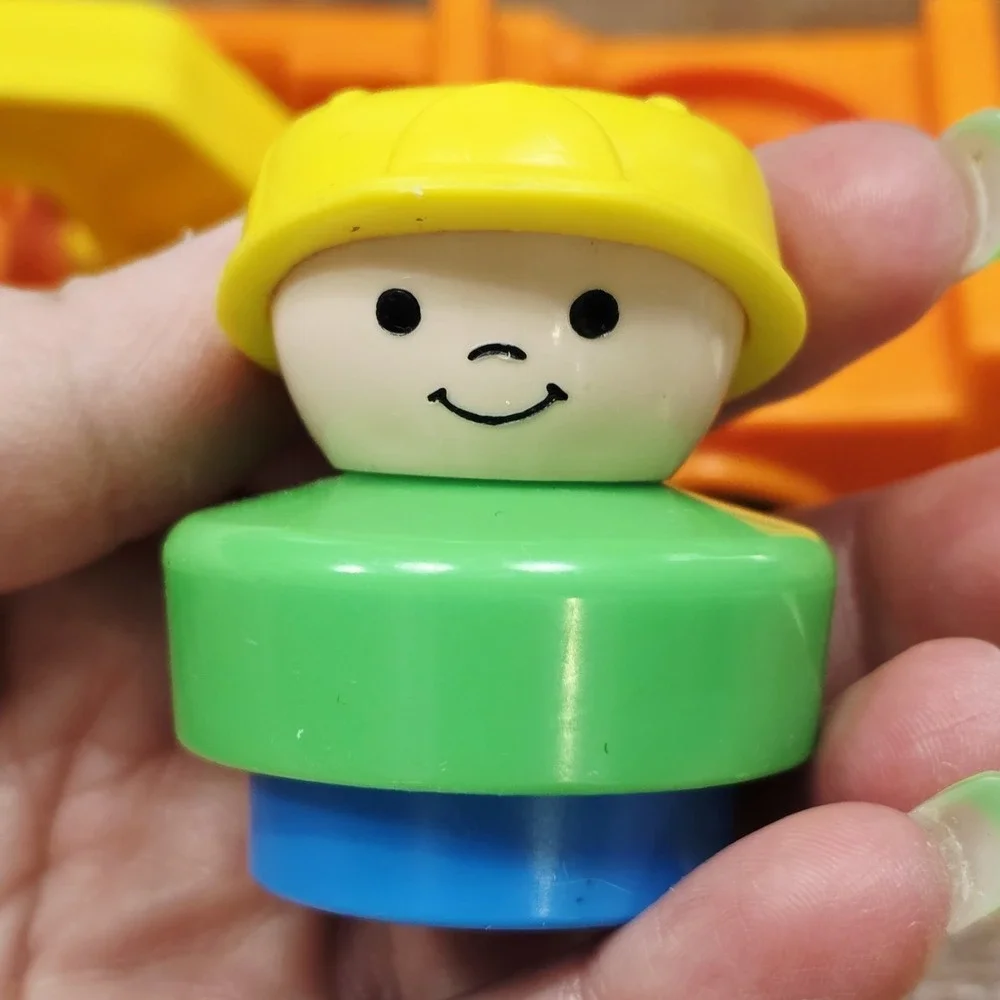 Vintage Fisher Price Little People Construction Backhoe Excavator Worker Figure